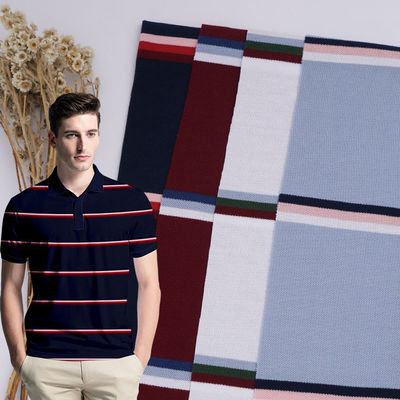 Bom preço. Tecido de malha com raias confortável e respirável para camiseta on-line