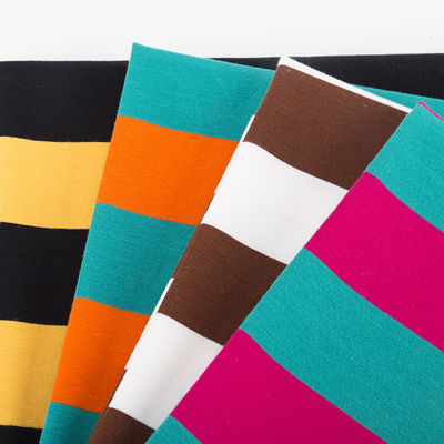 Bom preço. Confortável e elegante e amigável para a pele Tecido de tricô com listras para camisa de polo on-line