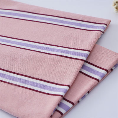 Tecido de algodão multicolorido e elegante, de tricote com listras, para camiseta