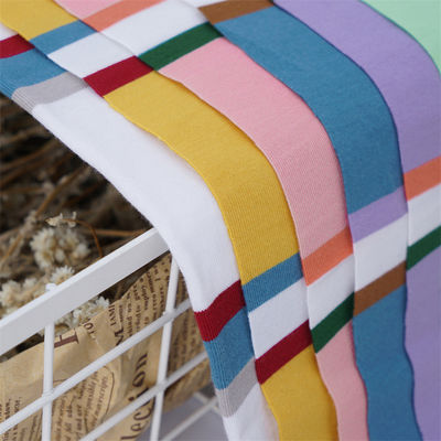 Bom preço. Tecido de malha natural e confortável, suave e liso, com listras, para uso casual. on-line