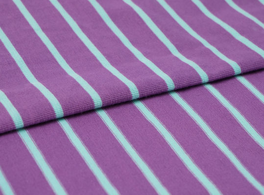 Bom preço. Tecido de algodão natural puro, amigável para a pele, de moda, de malha a riscas, para camiseta on-line