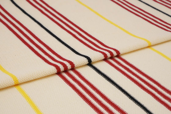 Bom preço. Tecido de malha listrada texturizada, respirável, saudável e durável para camiseta on-line