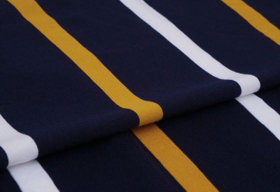 Bom preço. Tecido de malha listrada de alta qualidade, respirável e confortável para camisa polo on-line