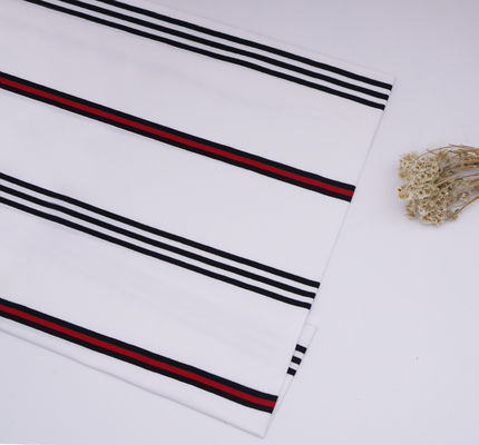 Bom preço. Tecido de malha listrado saudável, respirável e confortável para camiseta on-line