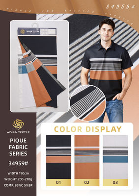 Bom preço. Tecido de malha listrado respirável, saudável e com alta solidez da cor para camisa polo on-line