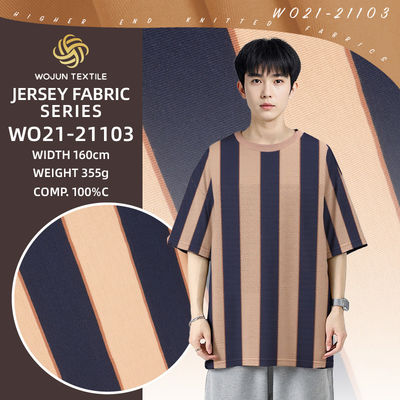 Skin-Friendly And Comfortable And Breathable，Natural Striped Knit Fabric For T-Shirt