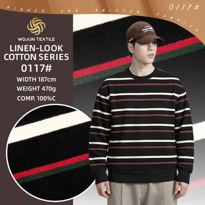 Bom preço. 470g Peso pesado Saúde Tecido de algodão estruturado 100% de algodão estriado para uso casual on-line