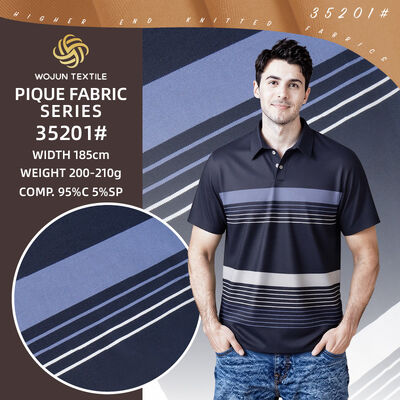 Bom preço. Tecido Piqué de Algodão Listrado: 185cm de Largura Elástico para Moderno Preppy on-line