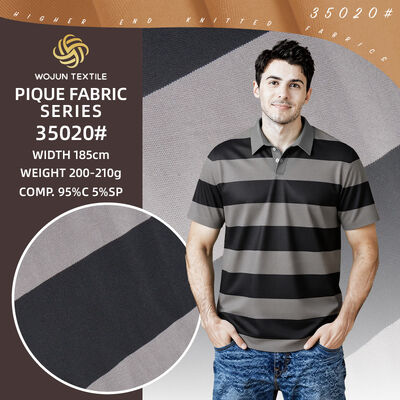 Bom preço. Tecido Pique de algodão a riscas de 185 cm: Durável 95/5 Qualidade para marcas on-line
