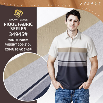Bom preço. Tecido Pique de algodão listrado premium: A solução de algodão 95% 5% Spandex para polos personalizados on-line