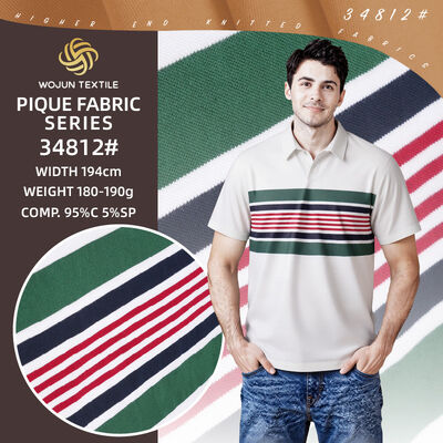 Bom preço. Tecido Pique de algodão listrado premium: A solução de algodão 95% 5% Spandex para polos personalizados on-line