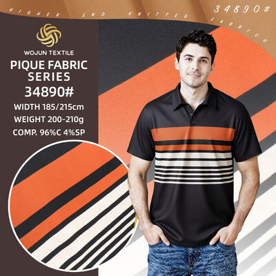 Bom preço. Tecido Pique de algodão listrado premium: A solução de algodão 95% 5% Spandex para polos personalizados on-line